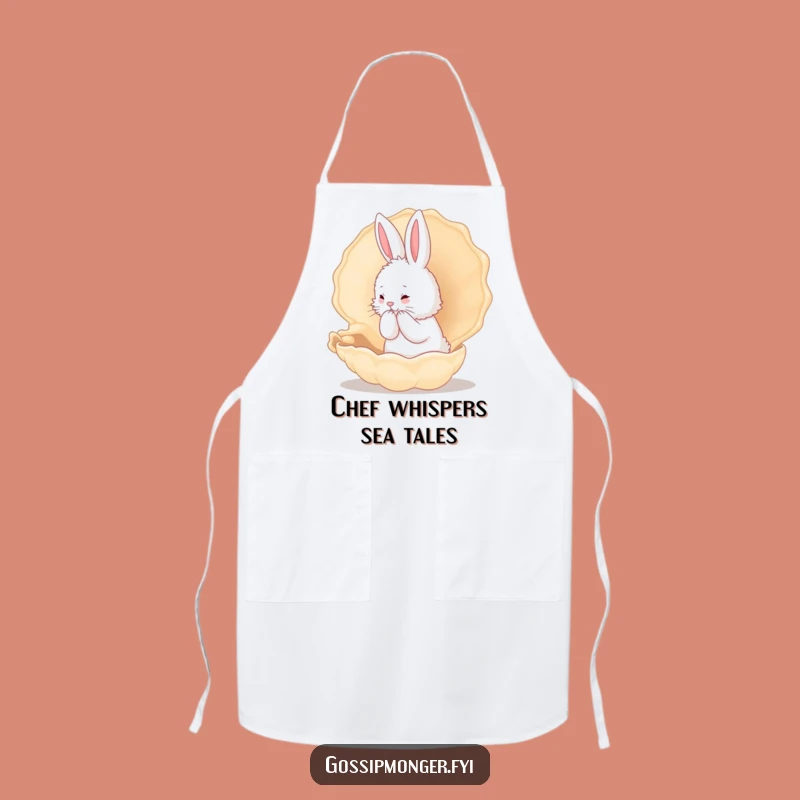 Funny Bunny Whispering Shell Apron - Kitchen Secret Chef Funny Gift