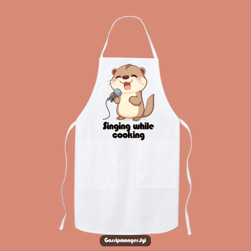 Funny Otter Apron: Giggling Chef Otter, a Hilarious Kitchen Karaoke Gift
