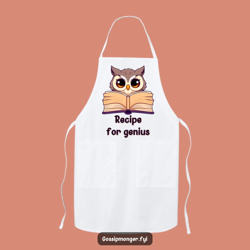 Funny Owl Apron: Curious Chef Owl Kitchen Accessory, a Hilarious Gift for Cooks