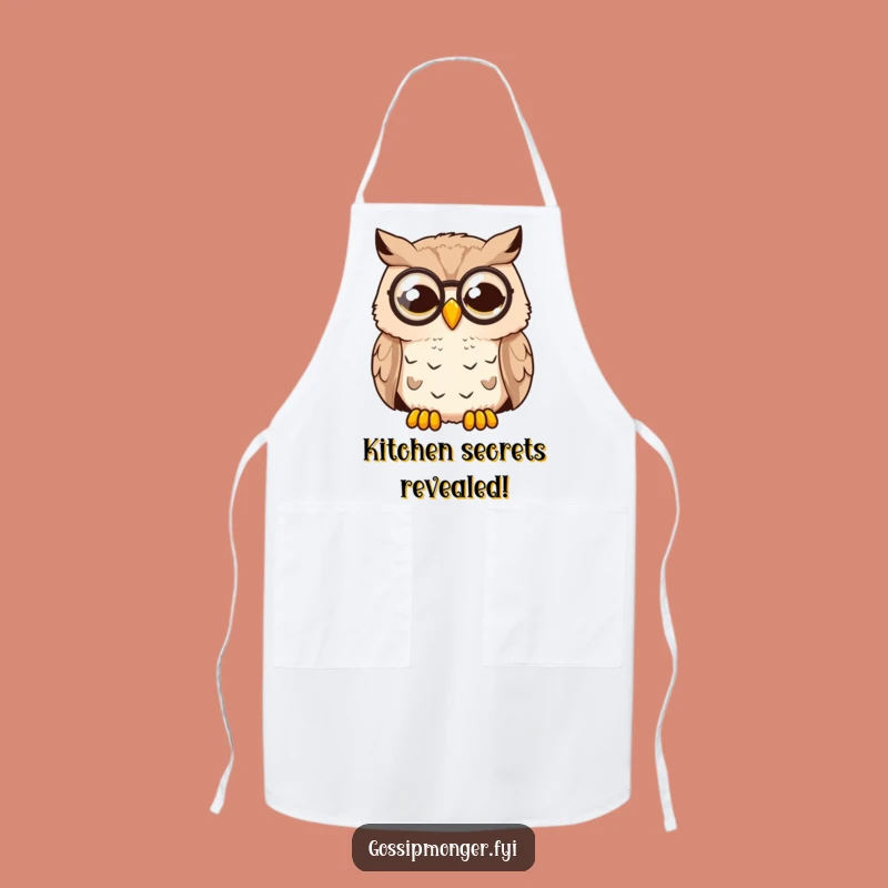 Funny Surprised Owl Apron: Cook with Shocked Gentlemanly Style