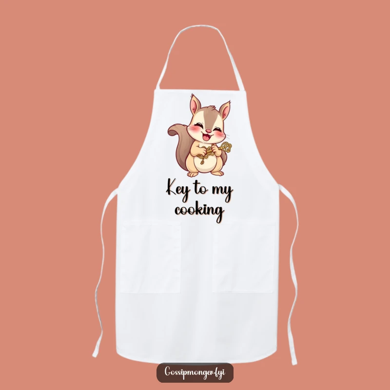 Funny Squirrel Key Apron: Mischievous Giggle Chef's Secret