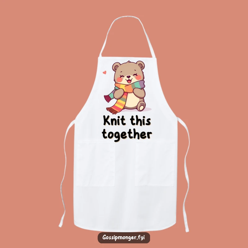 Funny Bear Apron: Cozy Knitter For Kitchen And Hilarious Gift