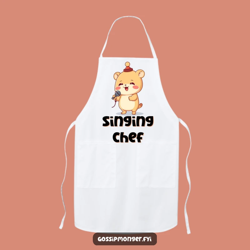 Funny Singing Creature Apron - Humorous Performer for Kitchen Stage