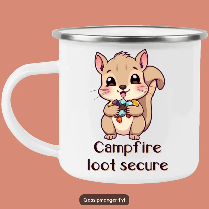 Funny Squirrel Campfire Mug - Outdoor Adventure Trinket Holder Gift