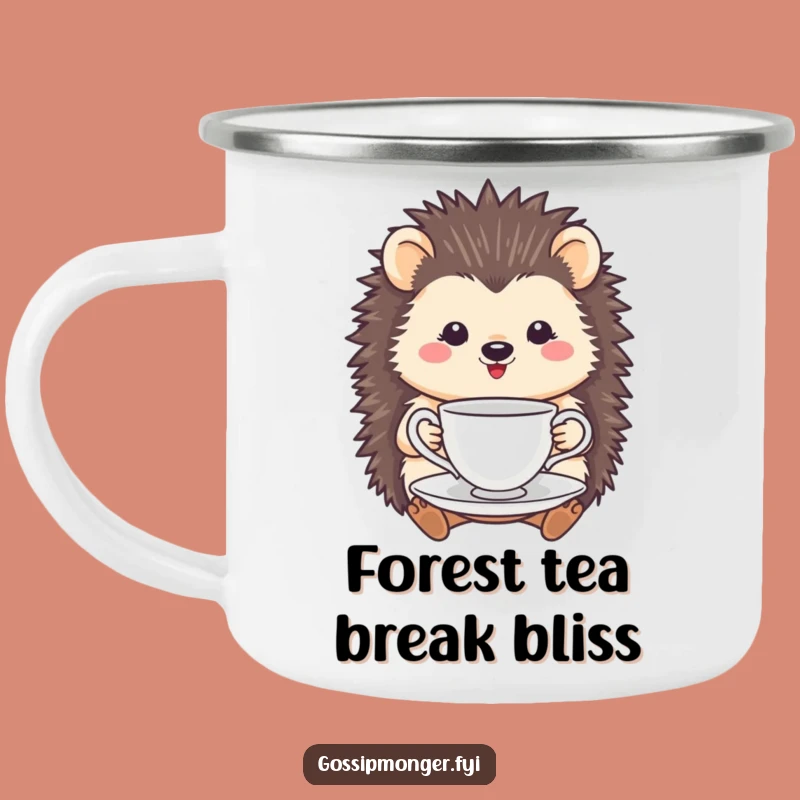 Funny Hedgehog Tea Cup Camping Mug: Enjoy Tea Time in the Outdoors