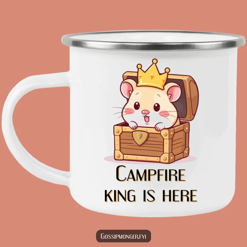 Funny Hamster Crown Camping Mug: Adventure Treasure Peek, Perfect Funny Gift