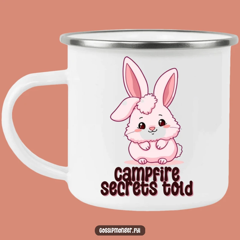 Funny Pink Bunny Ear Camping Mug - Adventure Companion with a Secret