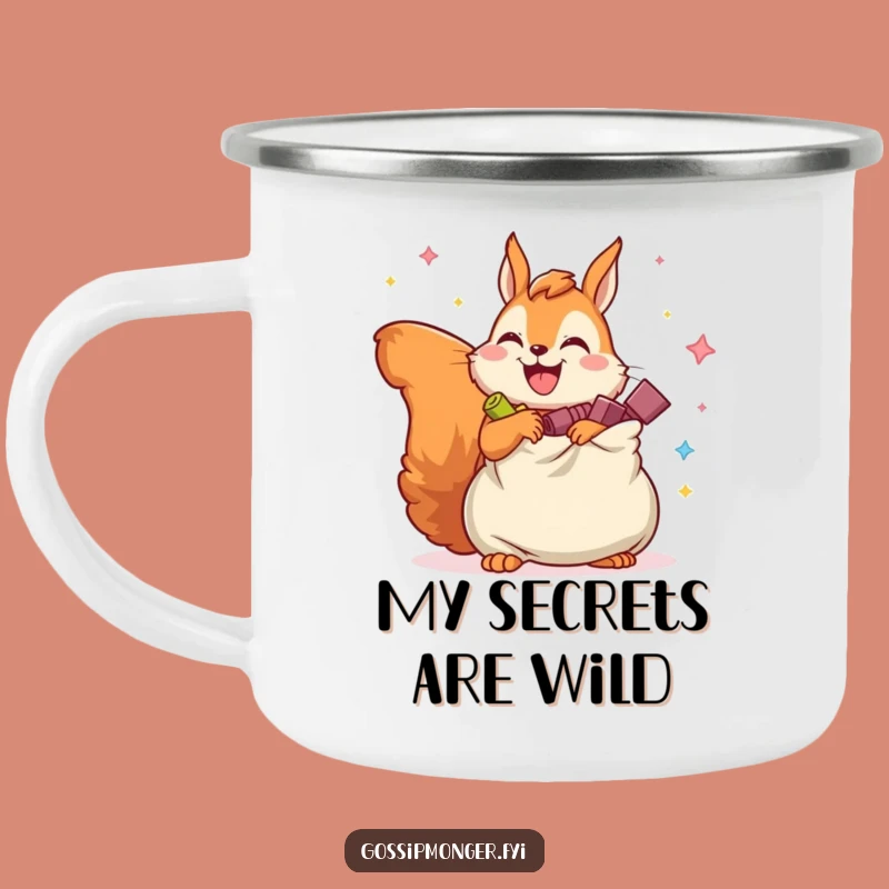 Funny Squirrel Camping Mug: Sip Secrets by the Campfire with Joy