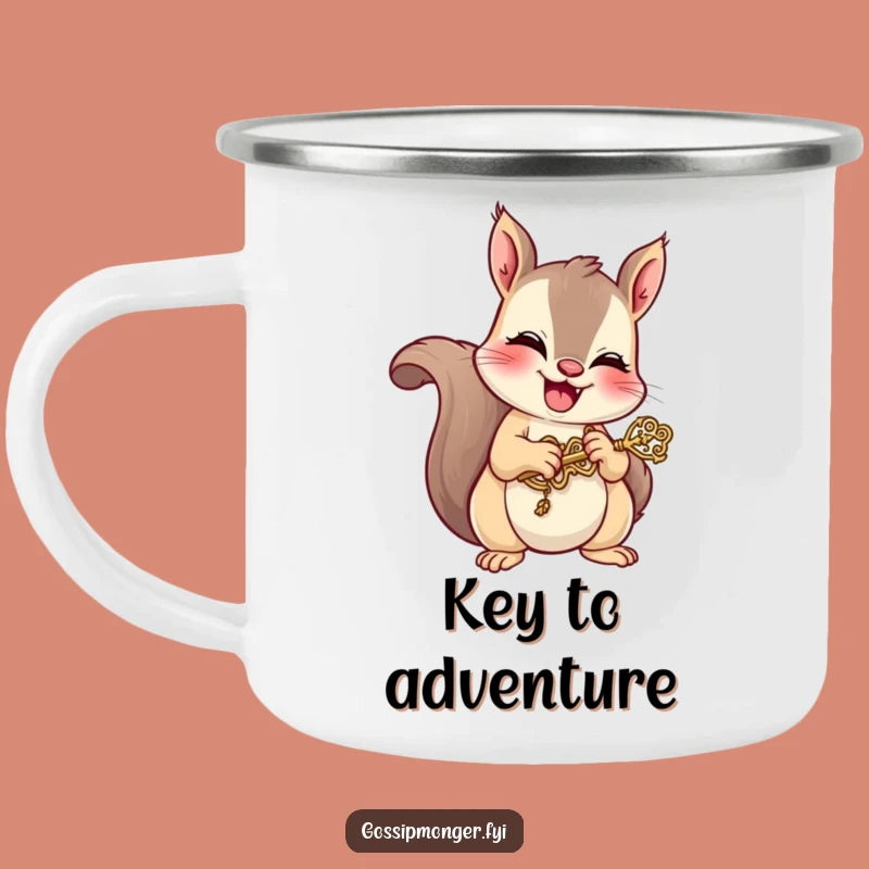 Funny Squirrel Key Camping Mug: Mischievous Giggle Adventure Cup