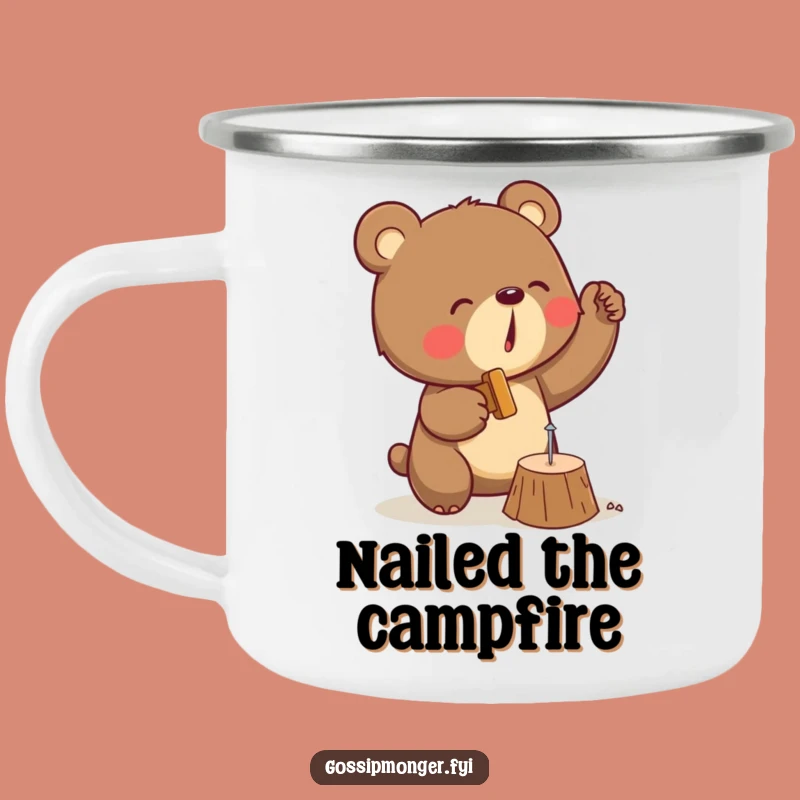 Funny Bear Camping Mug: Determined Carpenter For Outdoor Hilarious Adventures