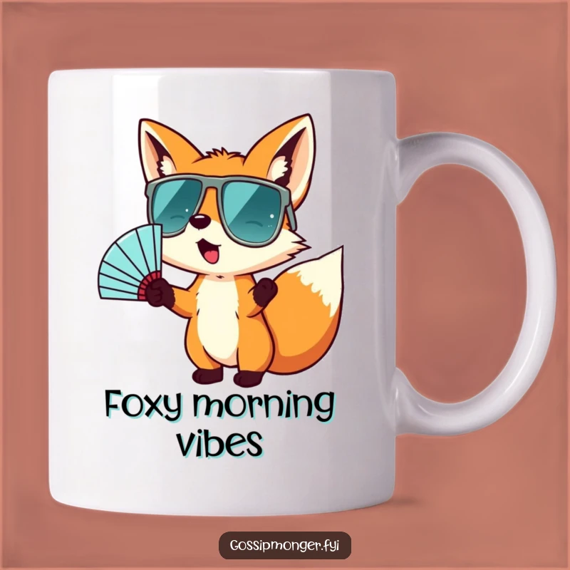 Funny Fox Sunglasses Fan Mug: Cool Wild Gesturing Animal Gift