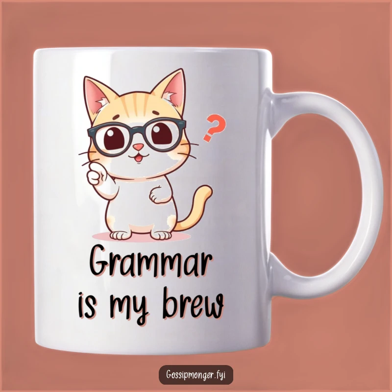 Funny Cat Comma Mug: Purrfectly Pointing Out Punctuation Pests