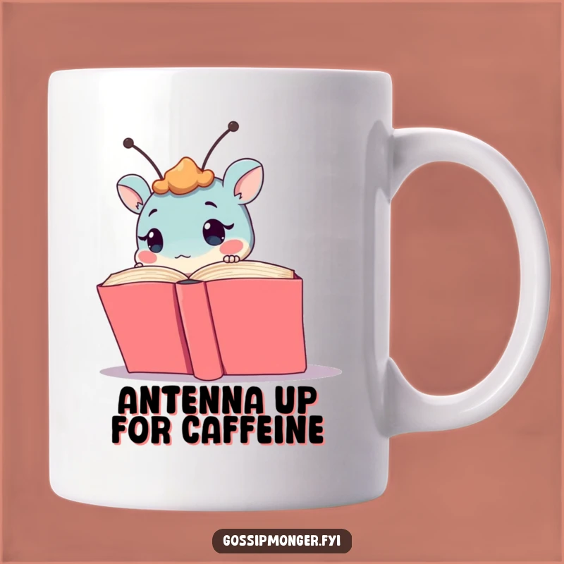 Funny Curious Creature Mug - Peek-a-Boo Book Lover's Hilarious Gift