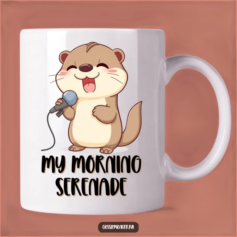 Funny Otter Singing Mug: Giggles Galore with a Seashell Mic, Perfect Gift