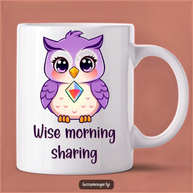 Funny Owl Gem Sharing Mug: Friendship Gift Design, Perfect Hilarious Present