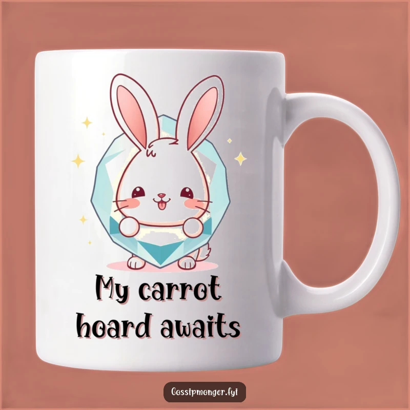Funny Bunny Gemstone Mug: A Cheerful Peek for a Sparkly, Funny Gift