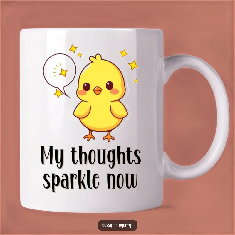Funny Chick Starry Dreams Mug - Cheerful Bird Wishing Gift