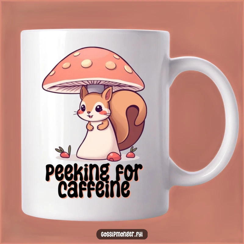 Funny Curious Squirrel Mug - Whimsical Nature & Humor Gift