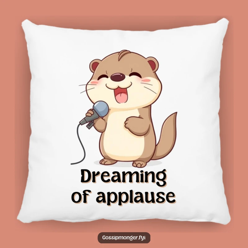 Funny Otter Pillow: Giggling Singer Otter Cushion, the Ultimate Music Lover's Gift