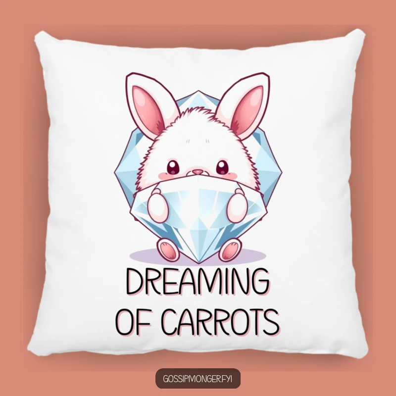Comfy Funny Bunny Diamond Pillow - Plush & Playful Accent