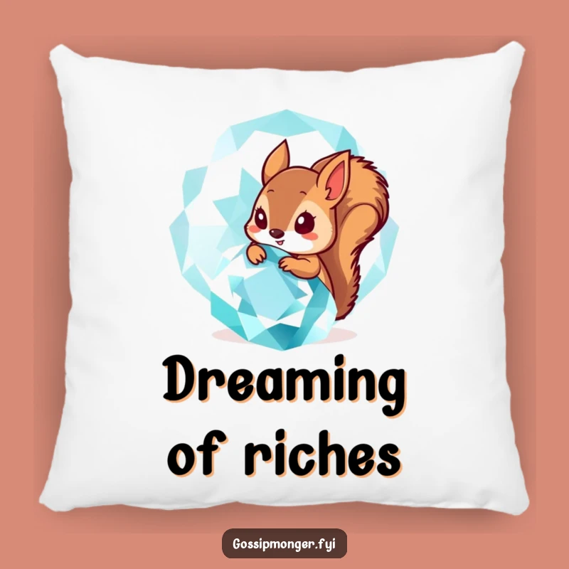 Funny Squirrel Gem Pillow: Cuddle Up With Sparkle - Wonderful Funny Gift