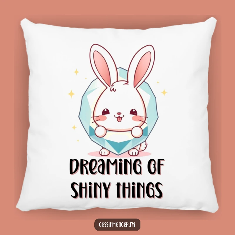 Funny Bunny Gemstone Pillow: Cozy Comfort with Cheerful Peek, Funny Gift Accent