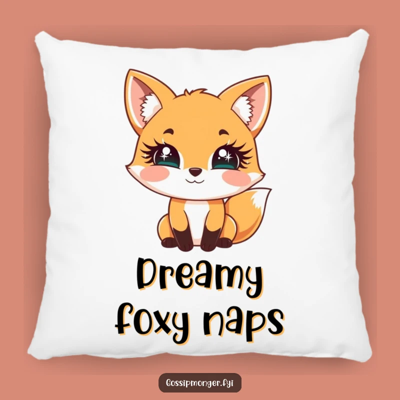 Funny Fox Sparkle Lashes Pillow - Cozy Flirty Comfort Gift