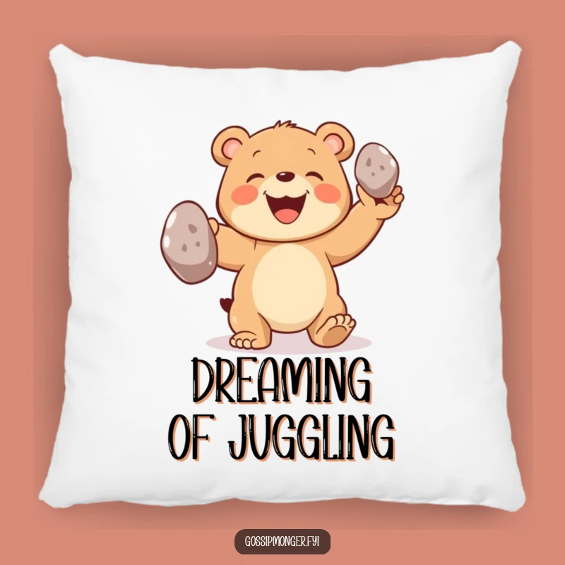 Funny Bear Pillow, Cozy Juggling Cub, Hilarious Gift!