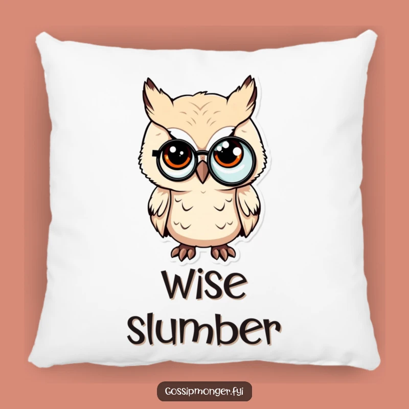 Funny Sly Owl Pillow - Cozy Comfort with Sophisticated Humor - Funny Gift