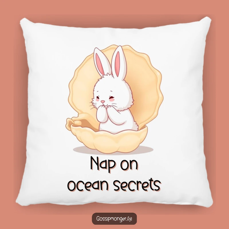 Funny Bunny Conch Shell Pillow - Cozy Secret Sharing Funny Gift