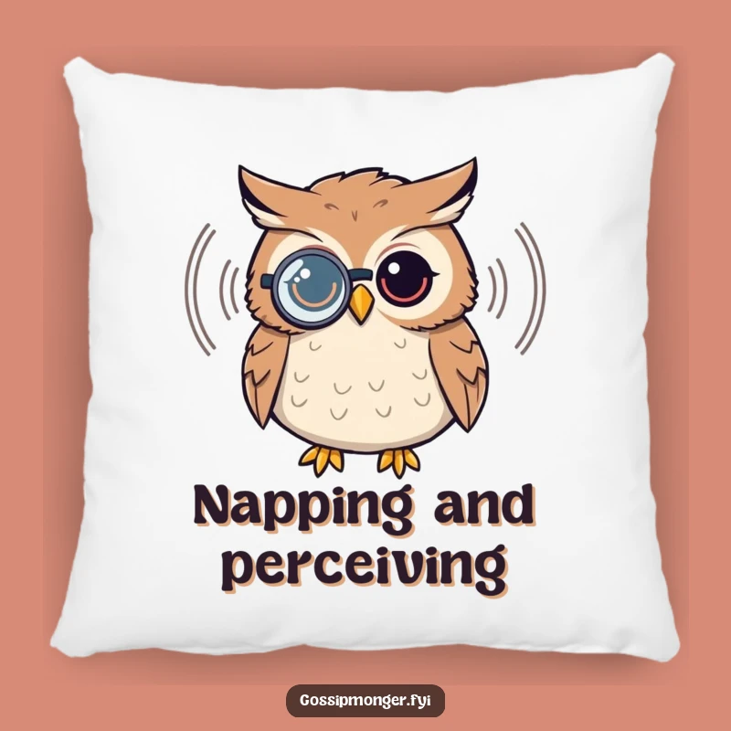 Funny Owl Pillow - Cozy Monocle Throw Pillow Gift