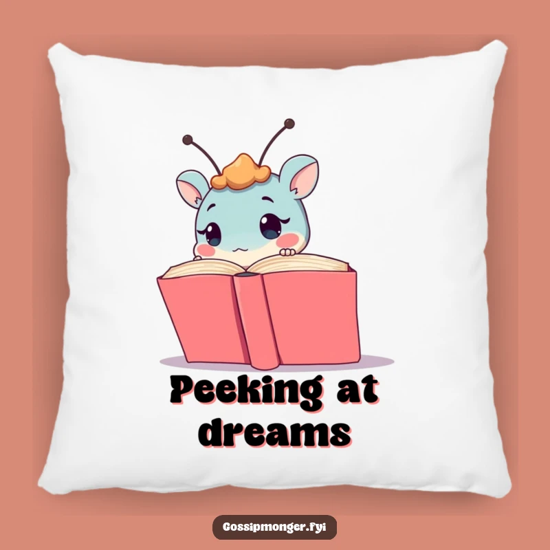 Funny Curious Creature Pillow - Cozy Peek-a-Boo Book Lover's Comfort Cushion