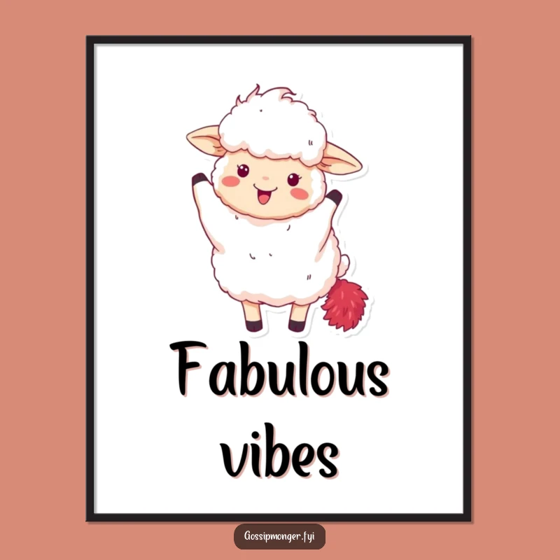 Funny Fluffy Sheep Digital Art - Diva Glam Print - Perfect Funny Gift