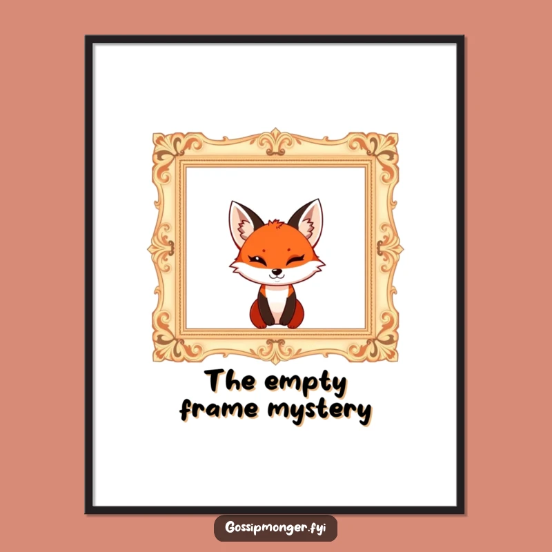 Funny Fox Frame Digital Art: Printable Whimsical Decor For Walls