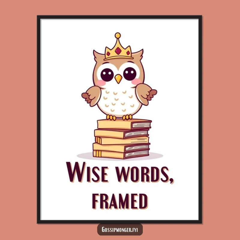Funny Royal Owl Digital Art: Wise Words for Your Walls, Perfect Funny Gift