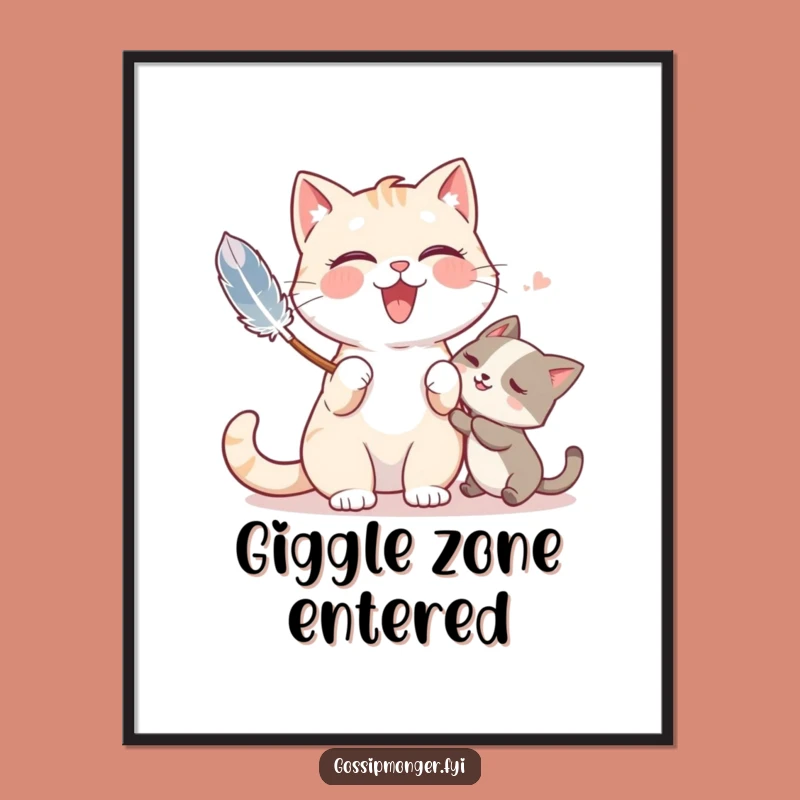 Funny Cat Tickle Digital Art: Instant Giggles for Your Walls