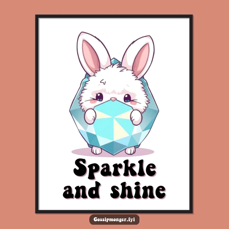 Funny Bunny Gemstone Digital Art: Instant Enchantment for Your Walls