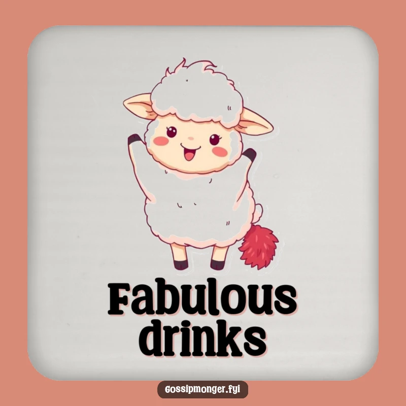 Funny Fluffy Sheep Drink Coasters - Protect Surfaces with Diva Glam - Funny Gift