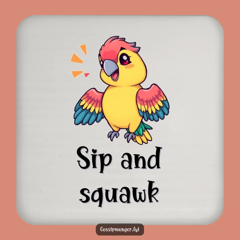 Funny Parrot Sound Coaster: Protect Tables With Vibrant Sass