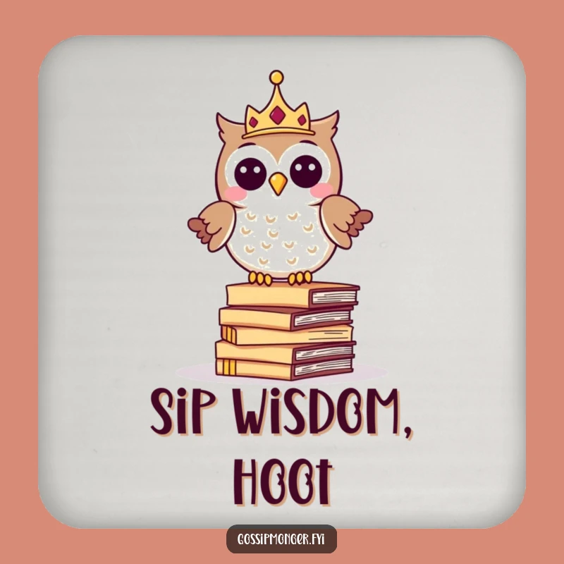 Funny Royal Owl Drink Coaster: Protect Surfaces with Wise Humor, Perfect Funny Gift