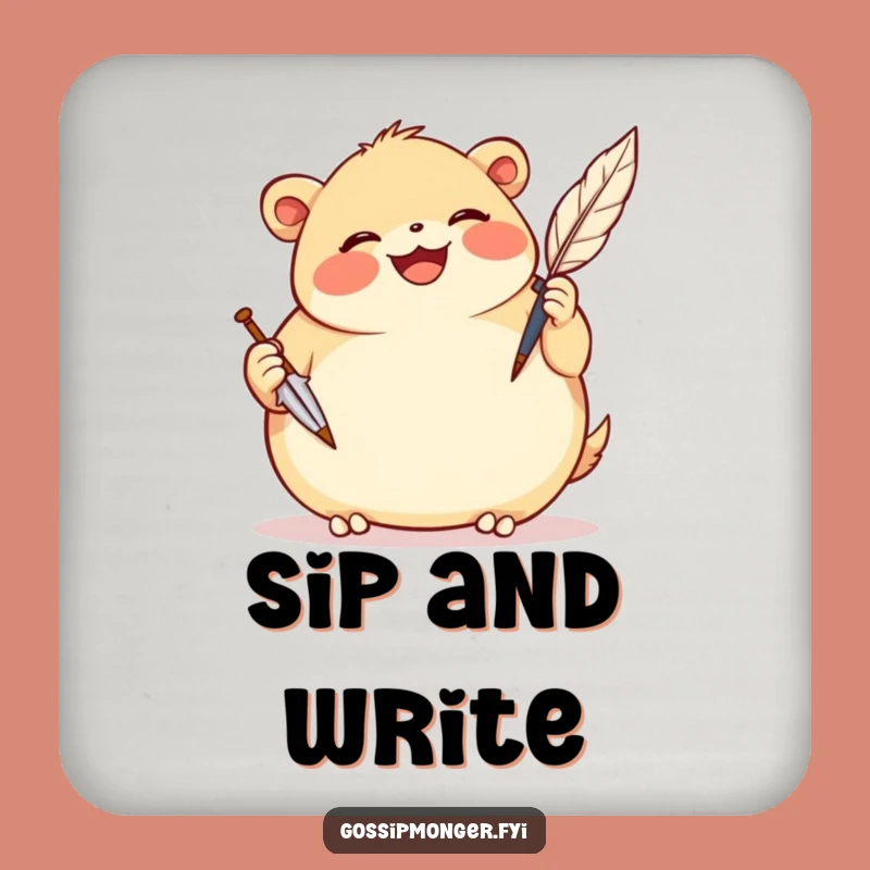 Funny Scribe Creature Coaster: Quill Protector, Perfect Humorous Table Gift!