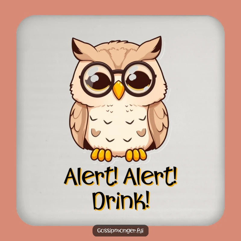 Funny Surprised Owl Coasters: Protect Your Surfaces with Shocking Gentlemanly Charm