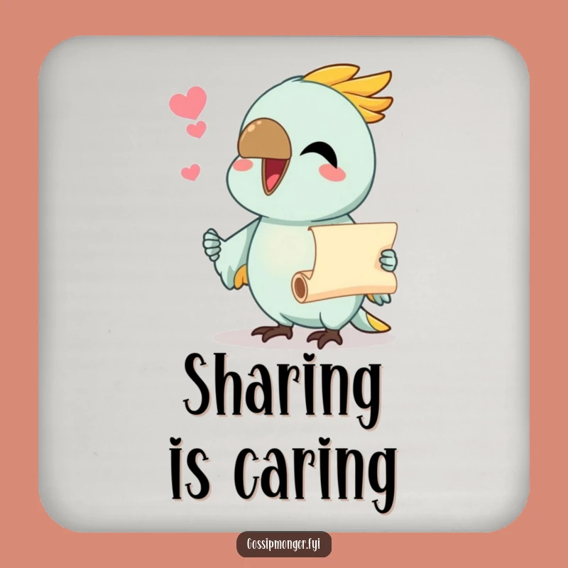 Funny Parrot Coaster Set: Chatty Bird Scrolls, a Hilarious Gossip Gift