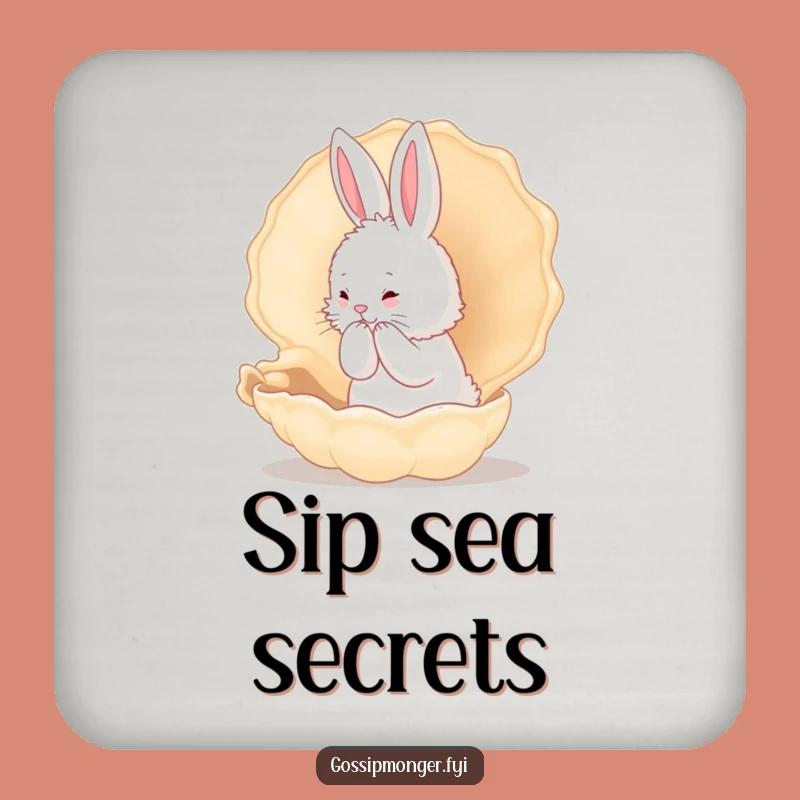 Funny Bunny Conch Shell Coaster Set - Humorous Table Protection Gift
