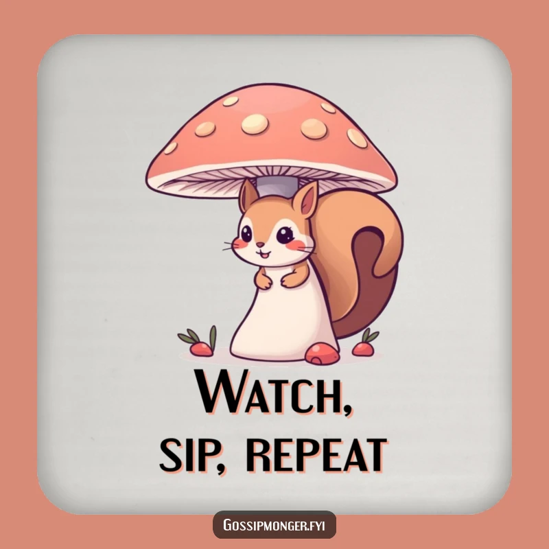 Funny Curious Squirrel Coaster - Woodland Charm for Your Table