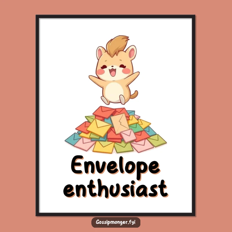 Funny Bouncing Creature Poster - Joyful Mail Art Print for Happy Homes