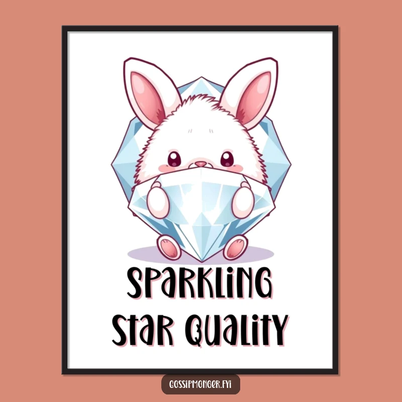 Funny Bunny Diamond Poster - Adorable & Sparkling Wall Art