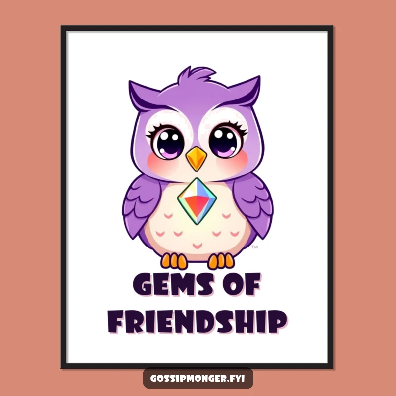 Funny Owl Poster: Gem of Generosity Art, A Hilarious Gift for Kind Souls