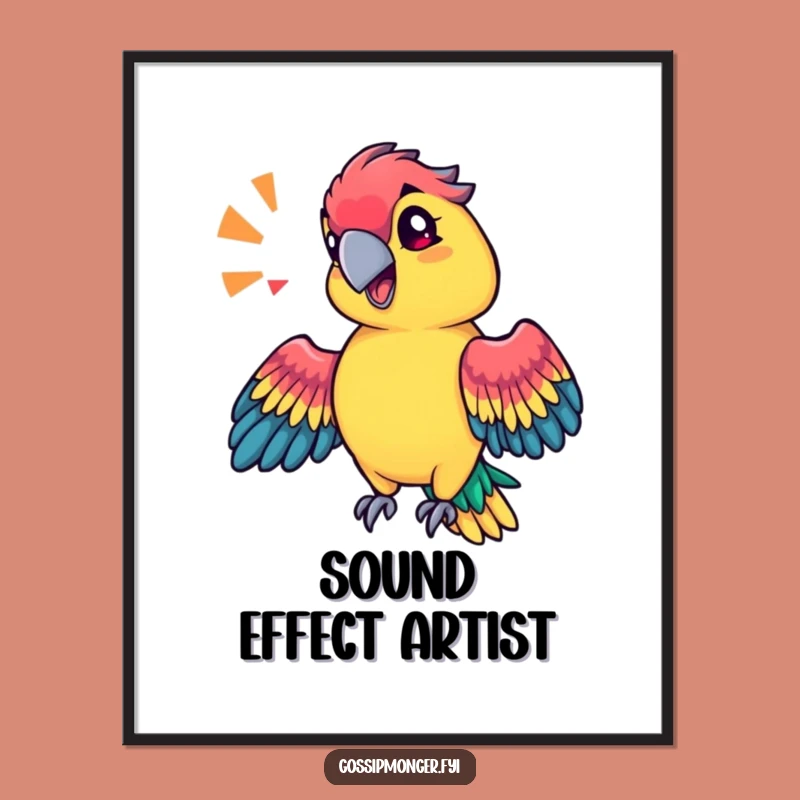 Funny Sassy Parrot Poster: Vibrant Wall Art For Loud & Proud Spaces