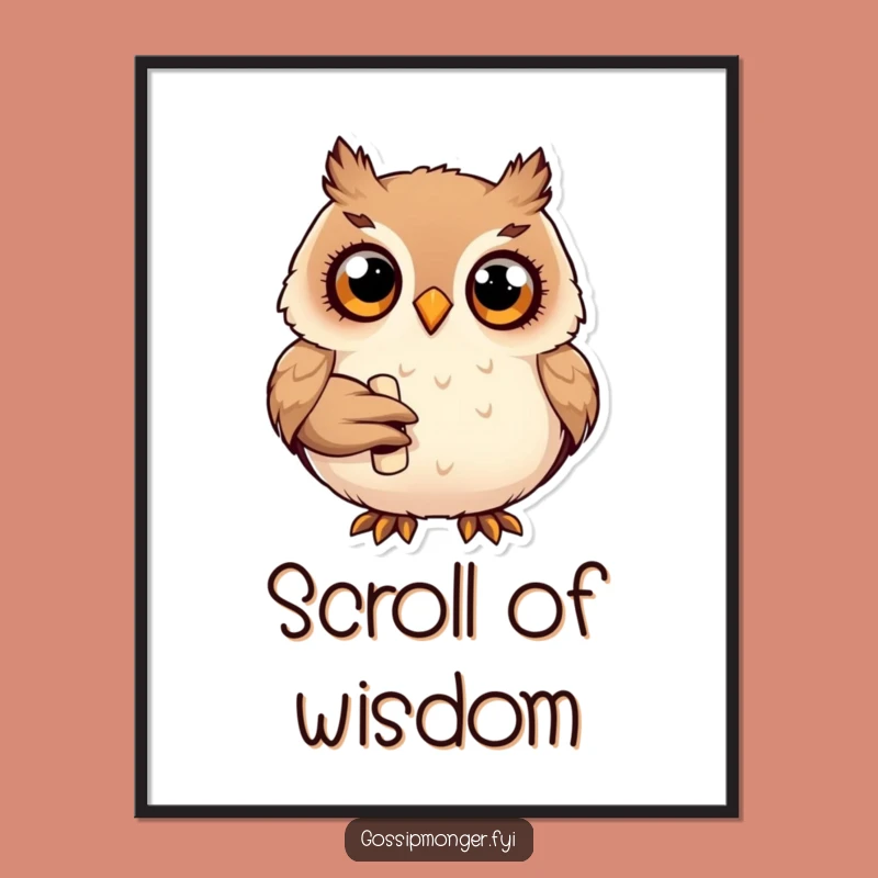Funny Wise Owl Poster: Inspiring Wall Art For Curious Minds